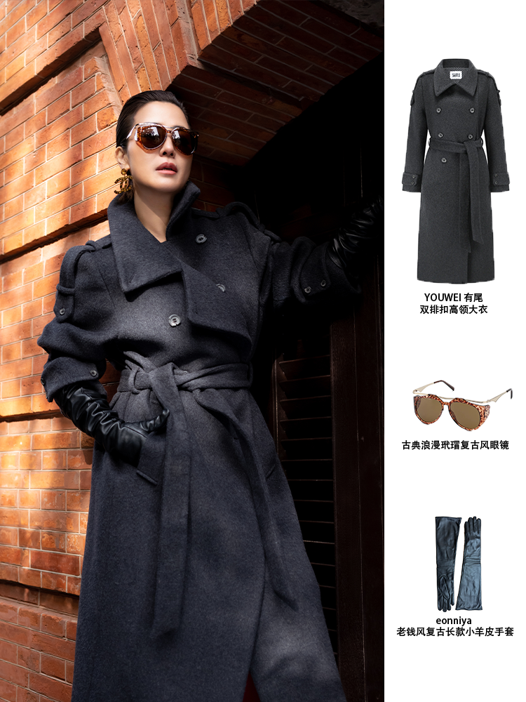 【顾文婷推荐】 YOUWEI有尾25 DT 双排扣高领大衣 DT3925402