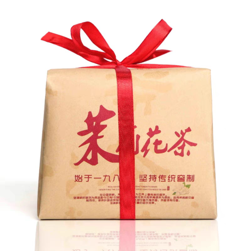 甘甘茉莉花茶传统纸包茉莉花茶粒粒针香特七窨级150g/包 配手提袋