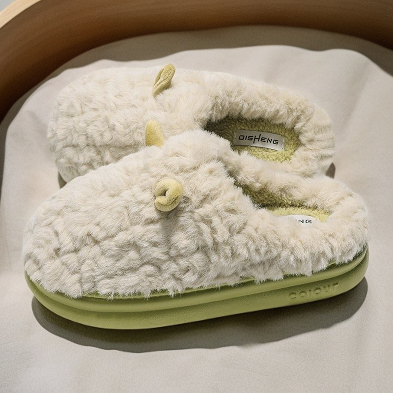 女踩屎感25棉拖鞋拖鞋耐磨防滑可爱卡通冬季室内棉拖温暖家居