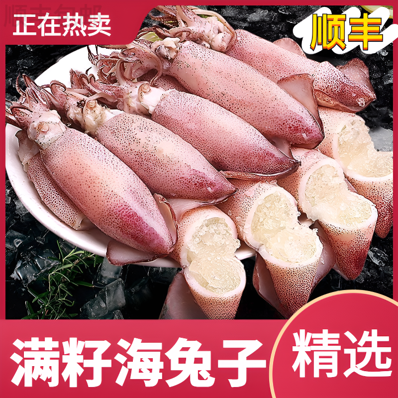 【顺丰包邮】满籽海兔子新鲜全籽籽乌熟冻带籽笔管鱼小墨鱼海鲜套餐