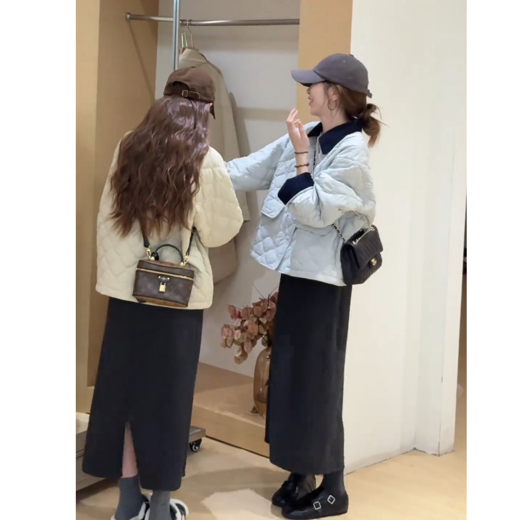 2025秋季新款时尚一整套超好看韩版设计感棉服半身裙两件套