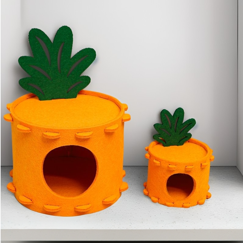 仓鼠窝毛毡小屋龙猫豚鼠刺猬侏儒兔小宠卡通玩具隧道窝树桩躲避屋