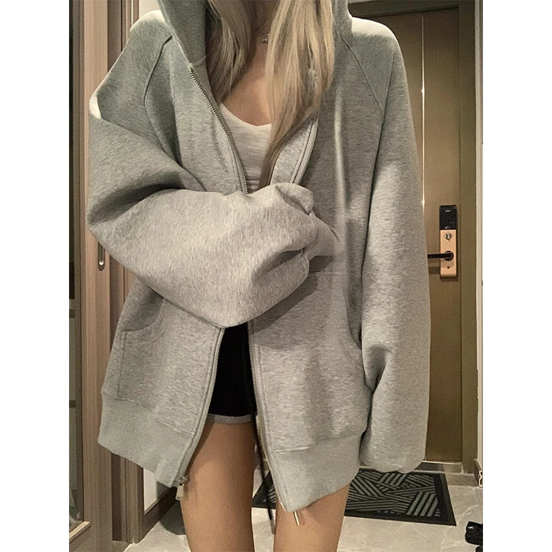 美式oversize重磅420g中山质感卫衣男秋冬潮牌情侣大码连帽衫外套