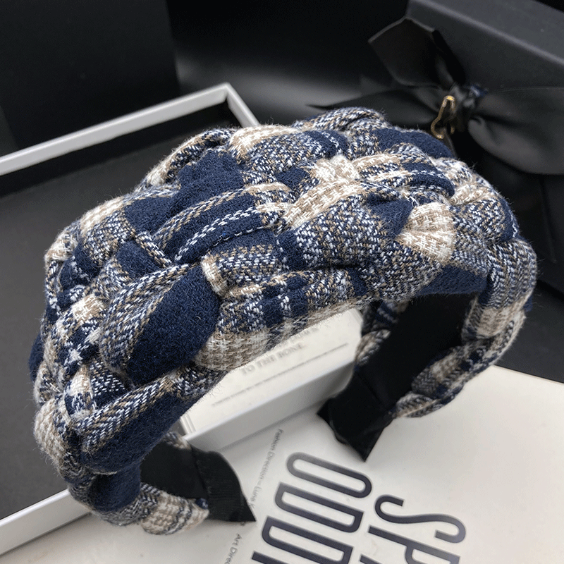 新款秋冬编织高颅顶发箍瑞丽风头箍复古头饰饰品宽边显脸小发卡