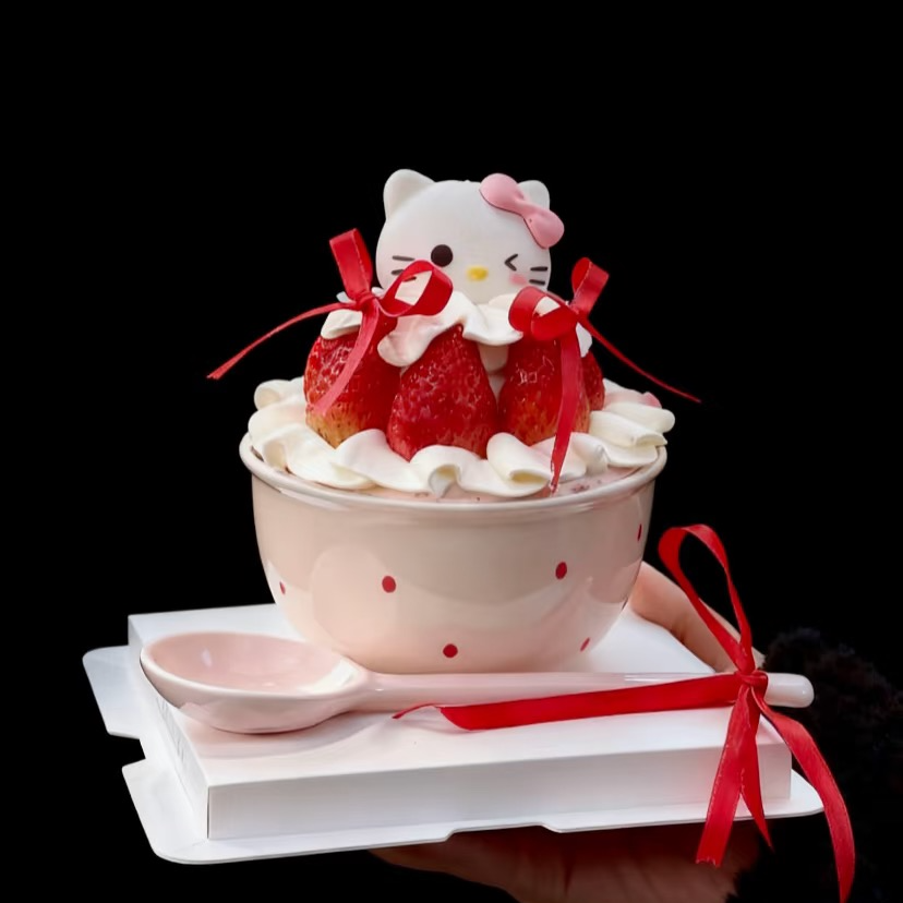 圣诞节helloKitty草莓抱抱碗生日蛋糕新鲜水果抖音团购附近同城送