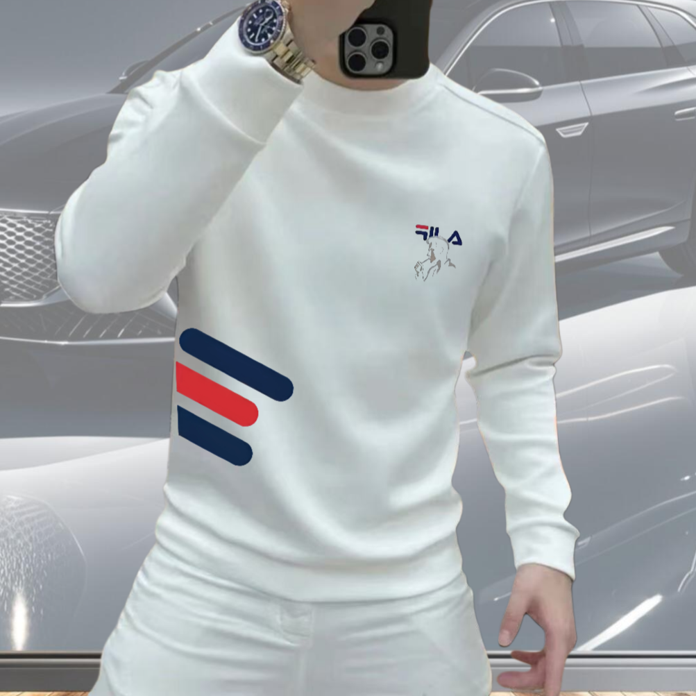 时尚新款加绒潮牌休闲百搭印花圆领套头卫衣秋季男士青年网红长袖