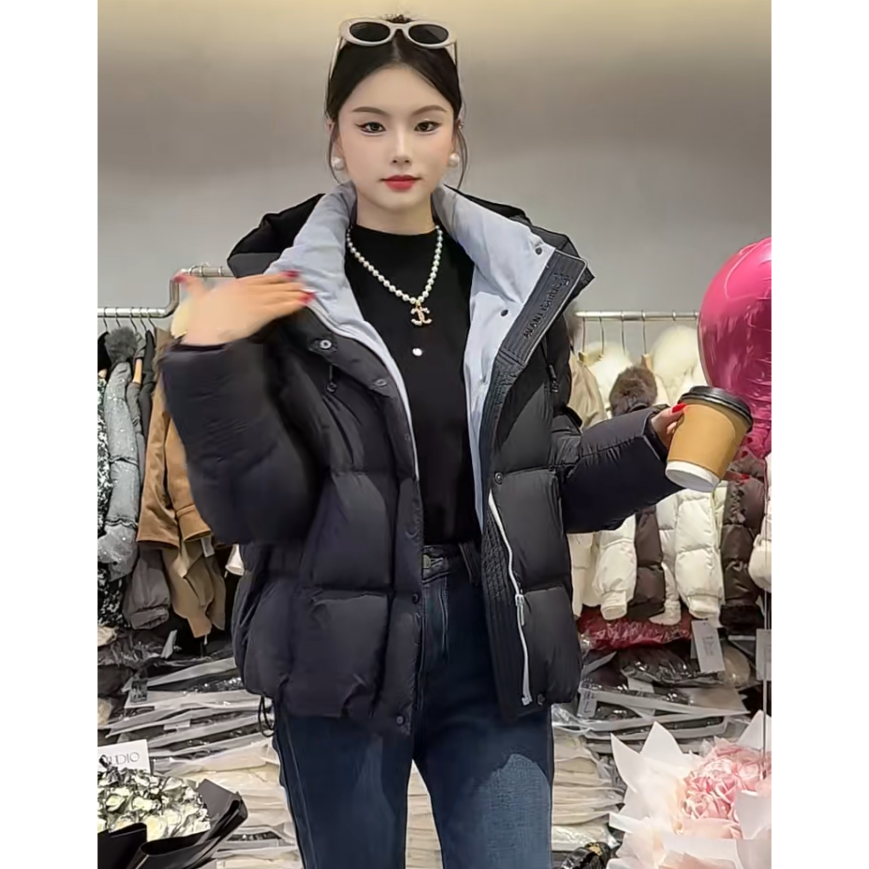 巨好看泡芙羽绒服女2025高级感蓬松廓形加厚泡芙90白鸭绒面包服女