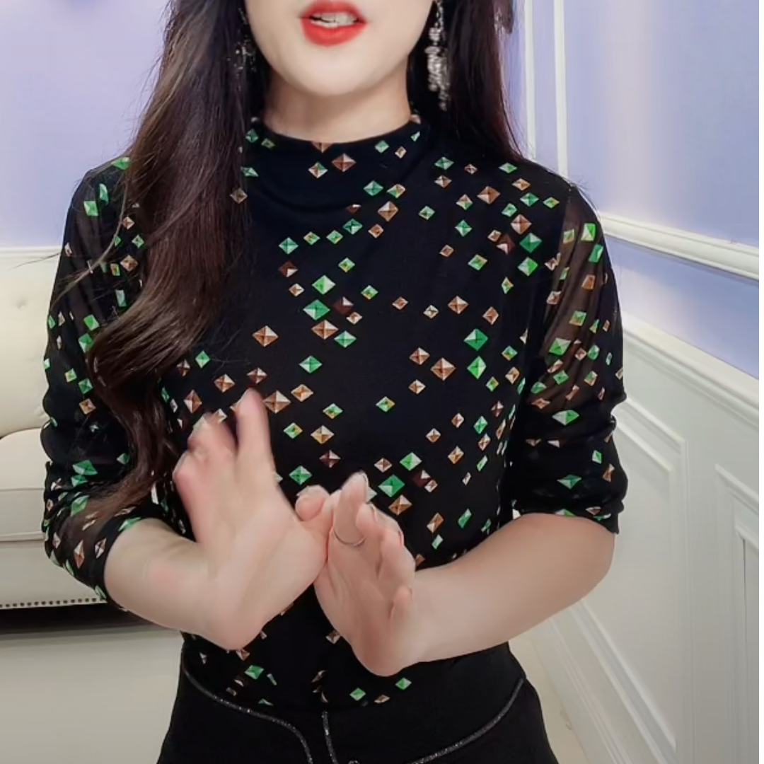 网纱打底衫T恤轻薄小衫夏季新款洋气时尚百搭