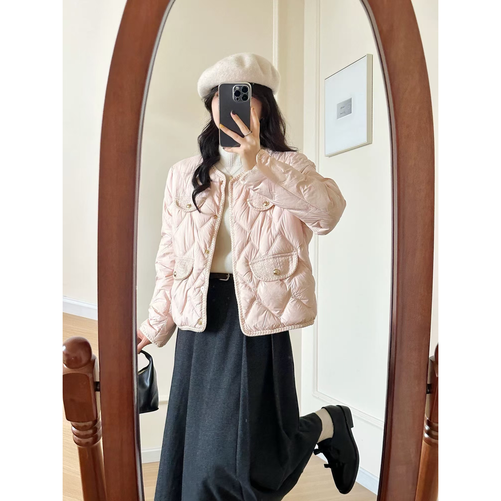 506  白茶茉莉 小香风百搭保暖显瘦棉服轻便抗风外套小棉袄