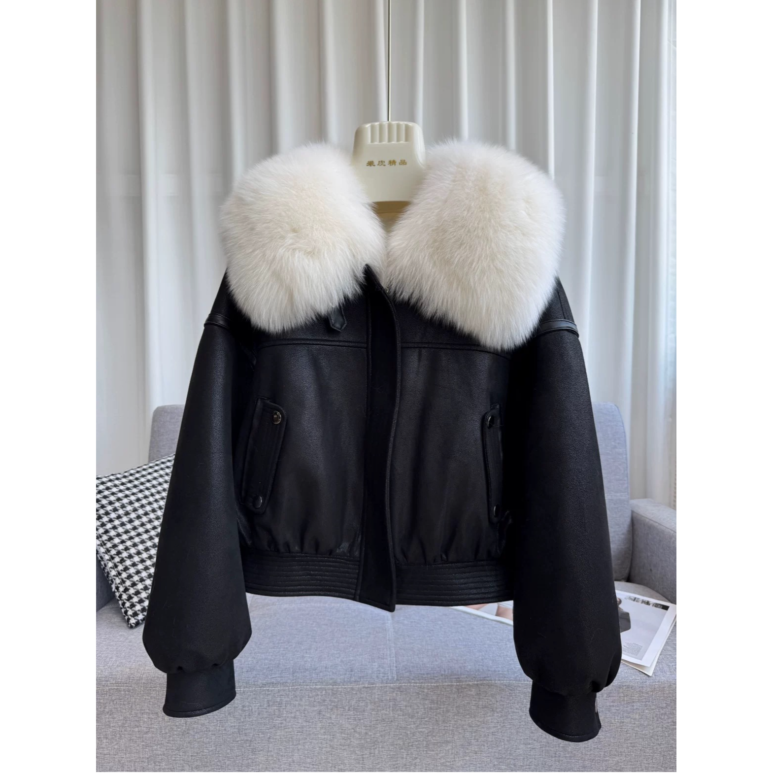 毛毛毛领女外套2025年新款加厚保暖短款上衣外套A712042