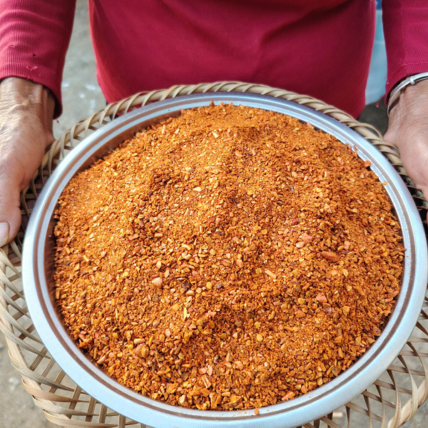 武宁山背辣椒粉  江西武宁县鲁溪镇双新村黄英段石臼憃制干货