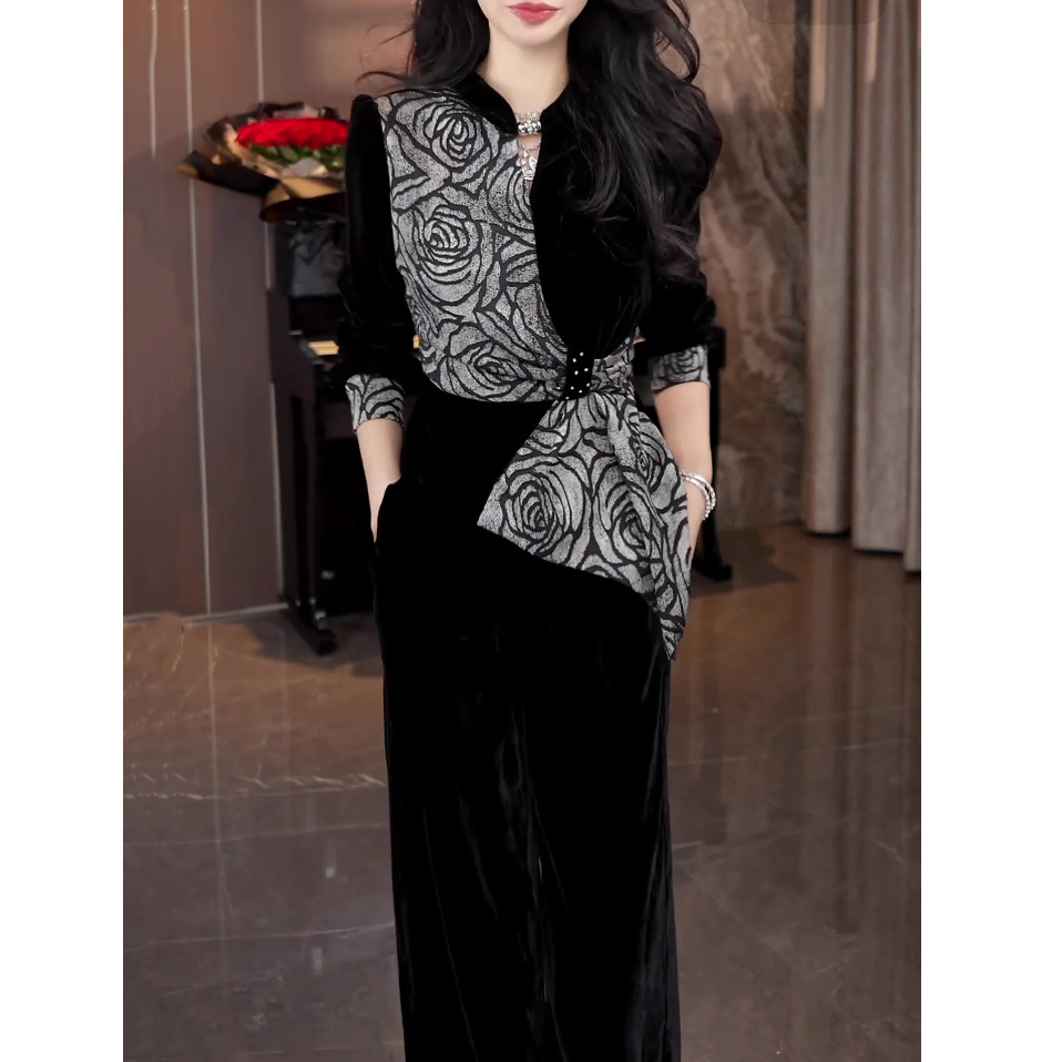 高端时尚休闲套装女2025秋季新款气质宽松遮肉显瘦百搭上衣+长裤