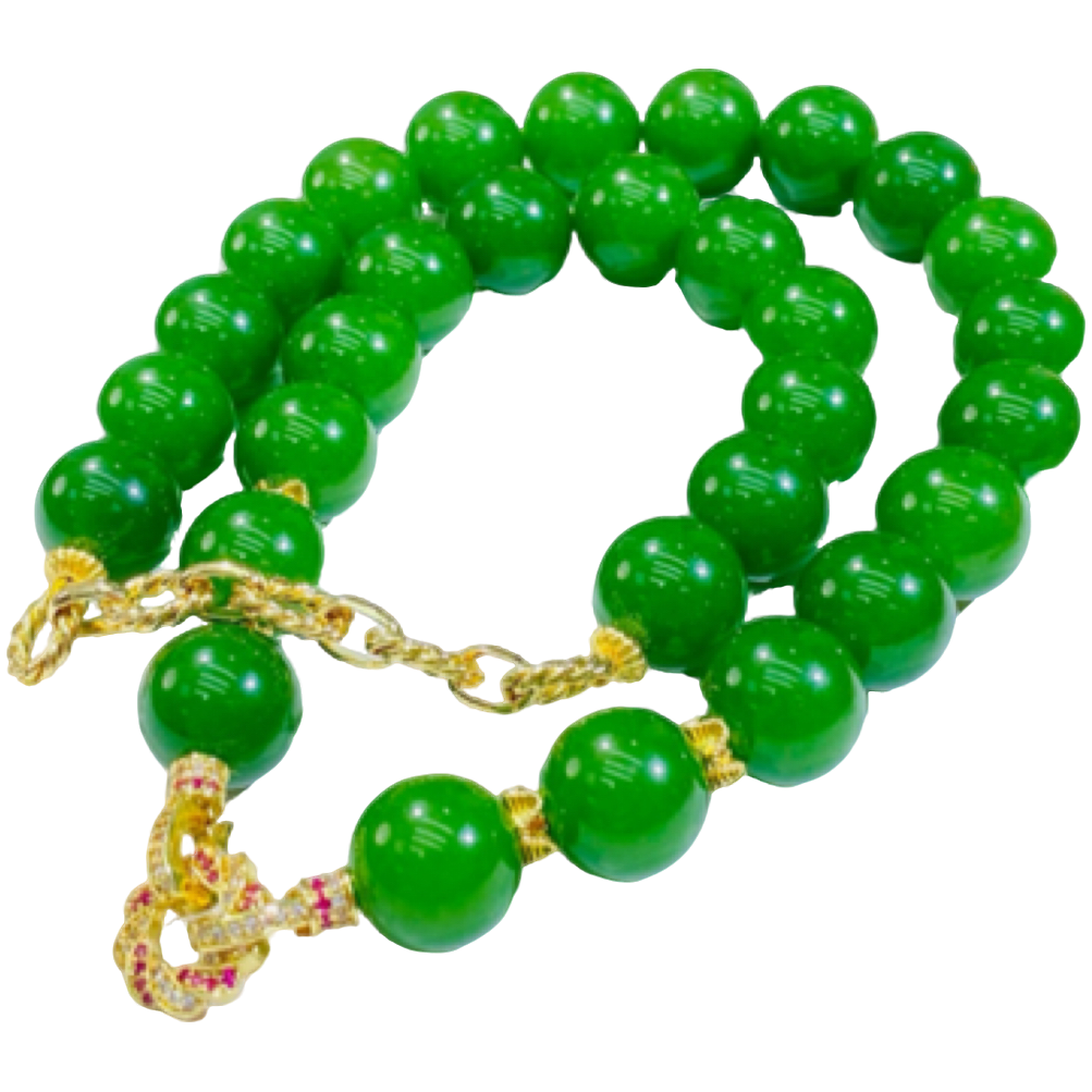 【静雯珠宝】H028 轻奢 菠菜绿 设计款项链 多样性发其一