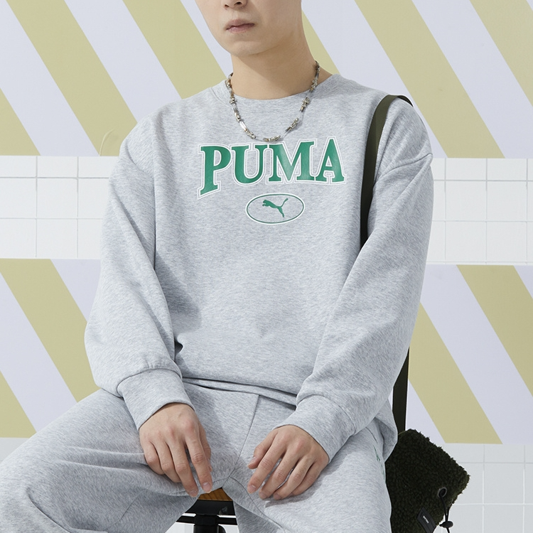 【双11好物】彪马情侣款圆领卫衣男女黑色运动休闲长袖套头衫682929