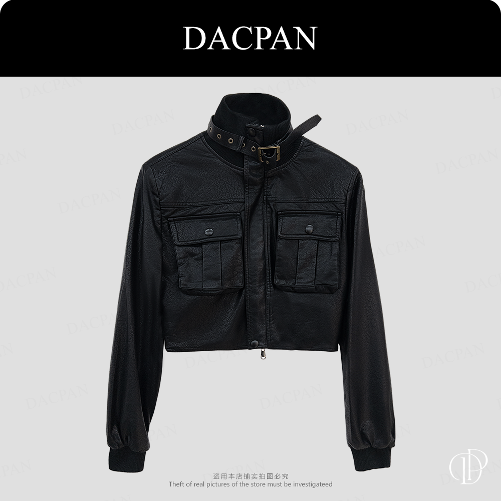 DACPAN-“无人区”双口袋短款皮外套  2025/盼·PP 85120