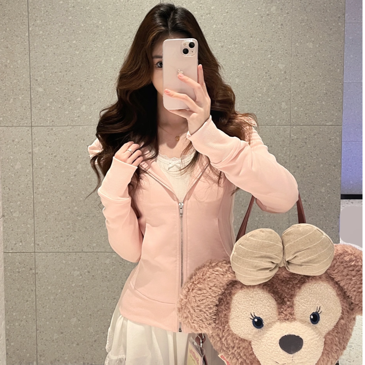 外套女春秋粉色连帽卫衣修身秋季内搭上衣2025新款收腰瑜伽服开衫