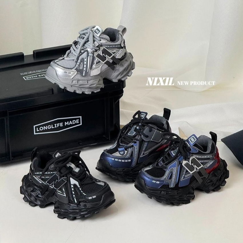 ABC 2025秋季新款儿童老爹鞋慢跑鞋时尚轻便网面透气男女童运动鞋