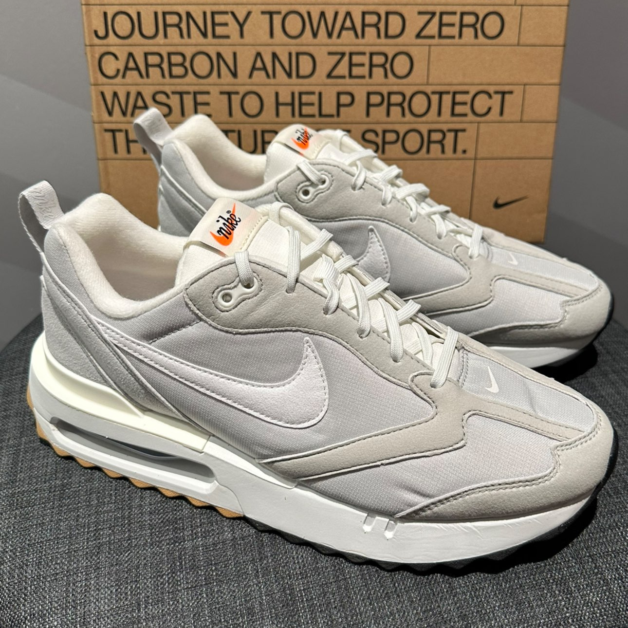 NIKE耐克 Air Max Dawn 男款低帮灰白复古休闲跑步运动鞋官方正品