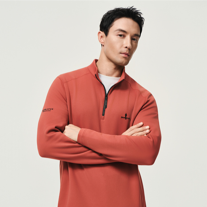 【轻石面料】比音勒芬2025秋季新款男士休闲轻量保暖立领长袖T恤3