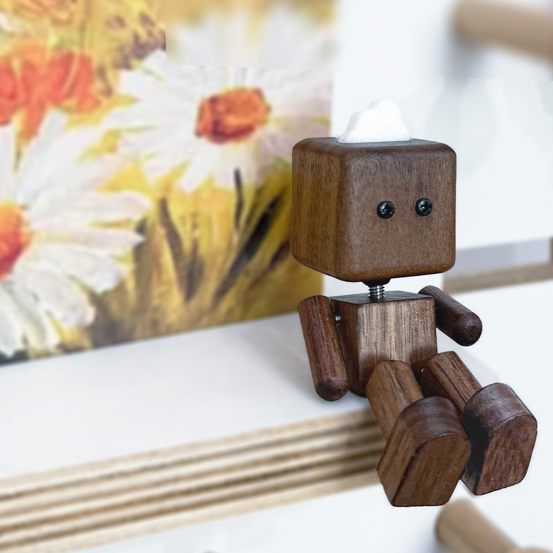 出风口创意装饰品可爱抖腿小木人汽车摆件车载香薰摆件摇腿小木仔