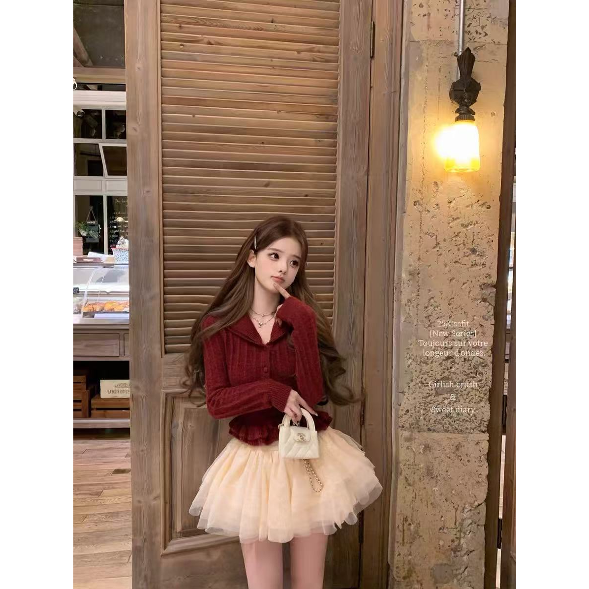 慵懒风圣诞穿搭红色毛衣女秋冬季2026新款高级打底内搭针织衫上衣