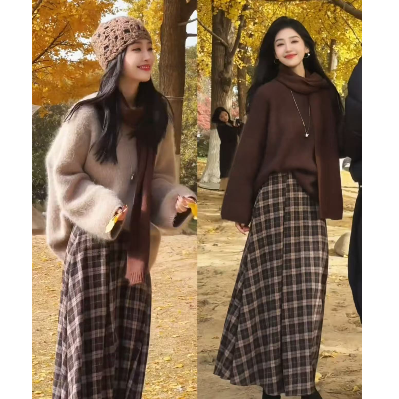 2025新款巨好看秋冬穿搭一整套穿搭温柔风时髦毛衣半身裙套装女