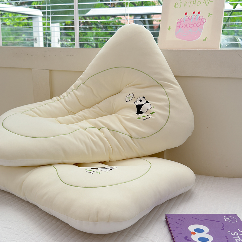 A类天丝儿童护颈助睡眠熊猫冰丝亲子枕头凉感枕芯宝宝学生成人枕