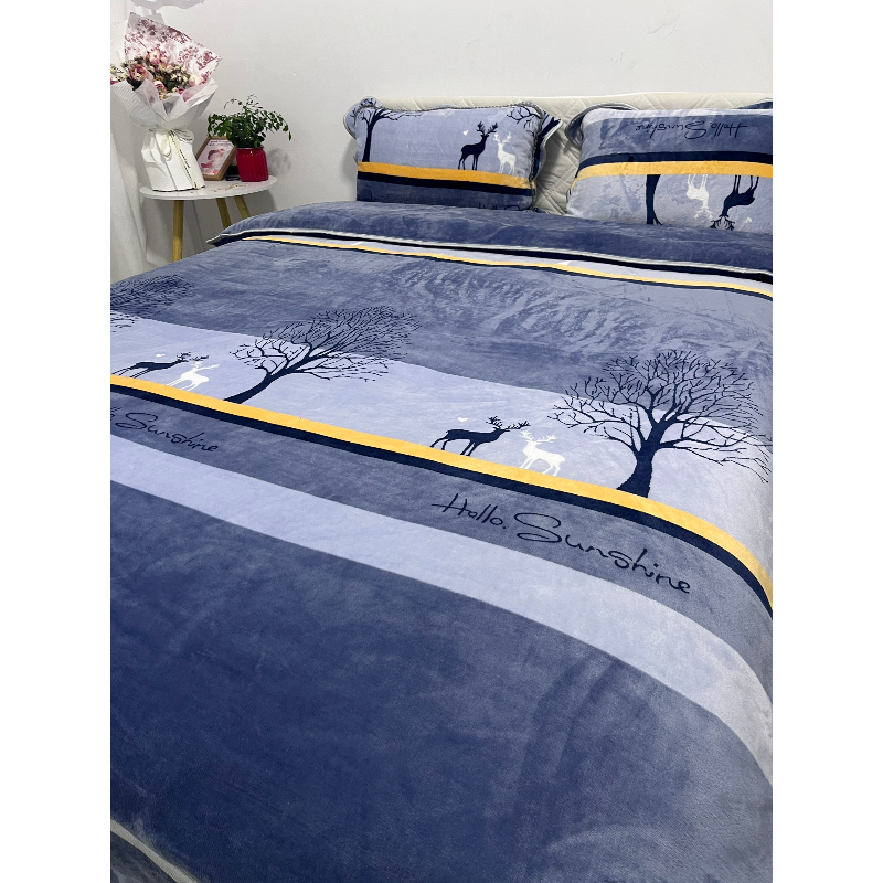 牛奶绒四件套冬季加厚珊瑚绒2025新款双面法兰绒床上用品被套床裙