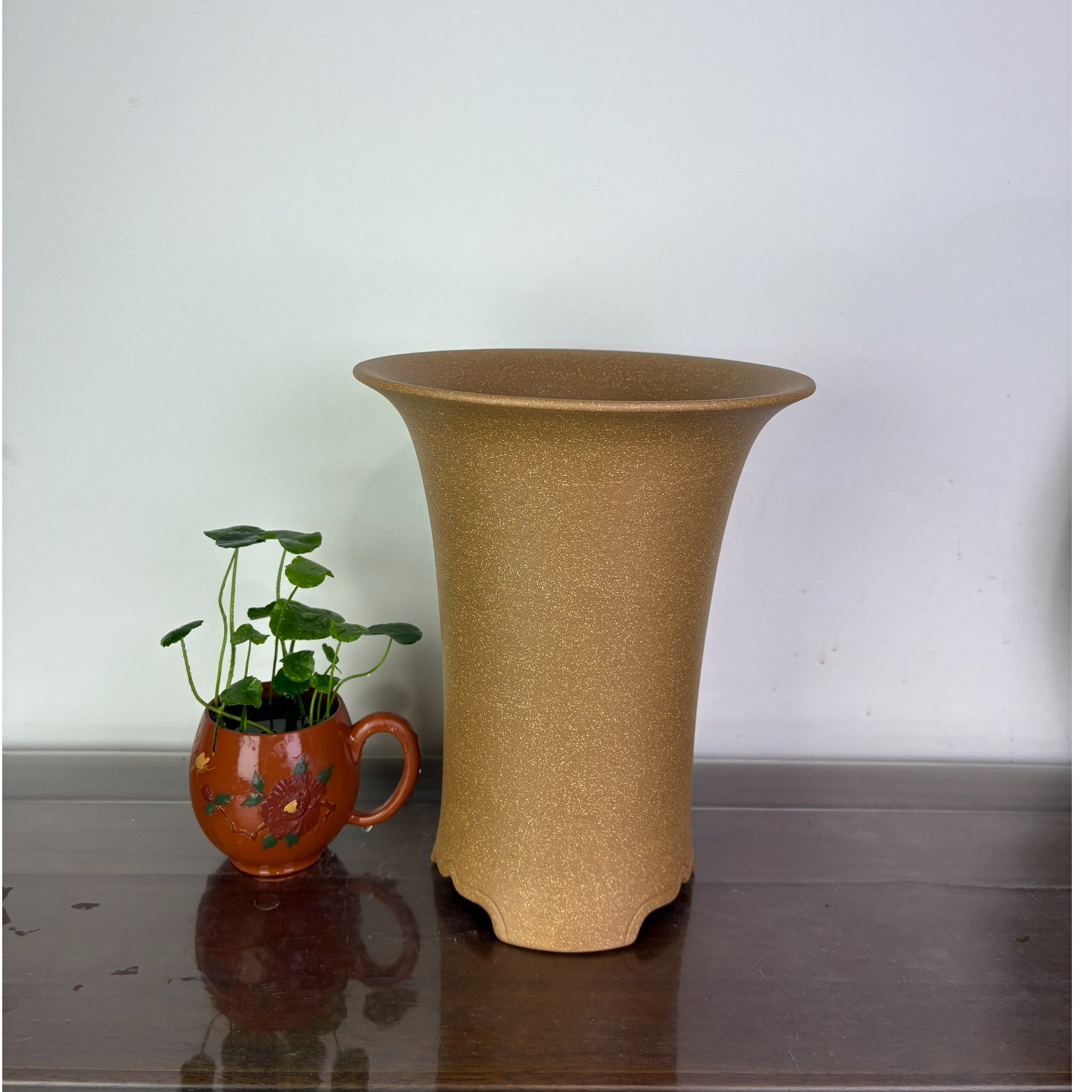 宜兴林家紫砂建兰蕙兰墨兰专用花盆（醉美人喇叭束腰）