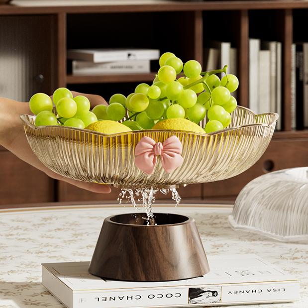 轻奢风果盘花瓣不规则可沥水果蓝家用客厅茶几糖果零食盘干果盘