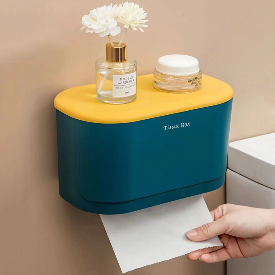 置物架卫生间纸巾盒免打孔卫生纸抽纸盒壁挂式厕纸盒