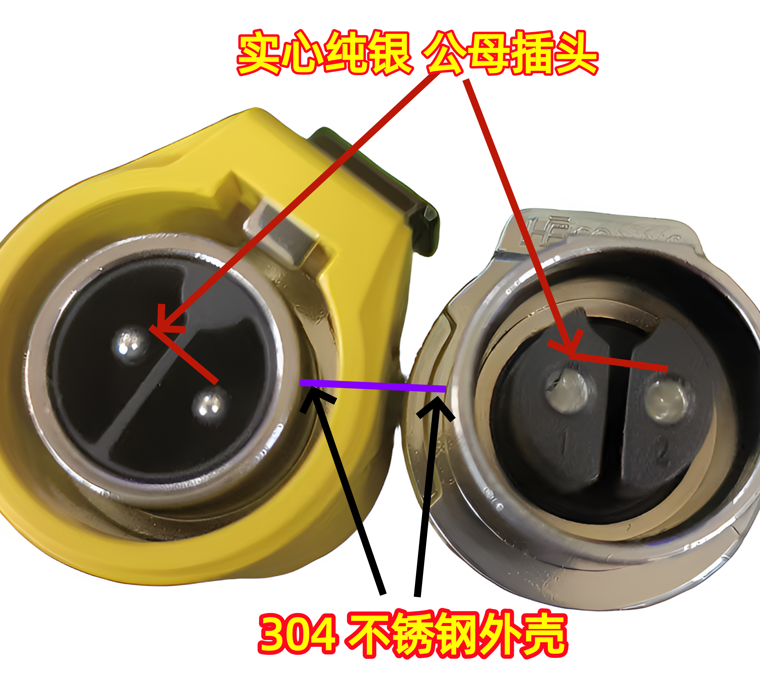 纯银内置航空插头开槽机专用.半不锈钢外壳