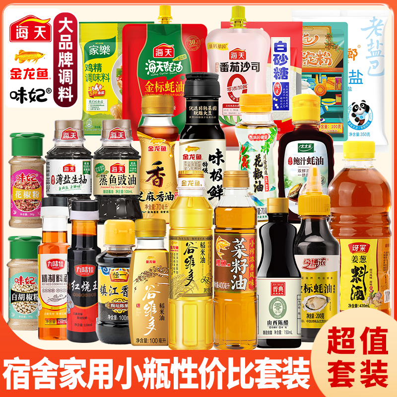 宿舍调料小瓶装海天调料组合套装全套厨房调味油盐酱醋家用调味品