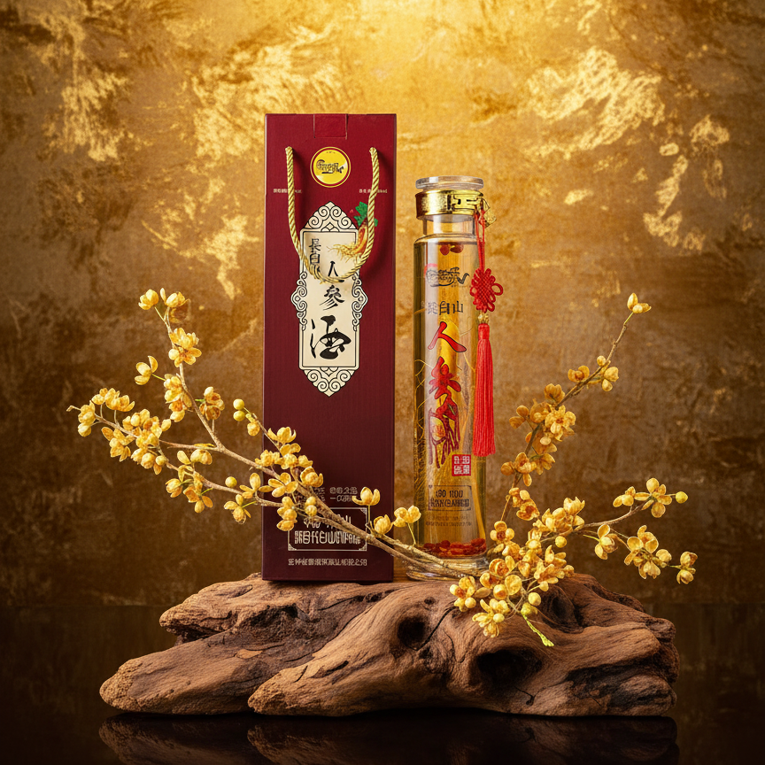 惠福禄甄选长白山大人参酒单瓶52度
