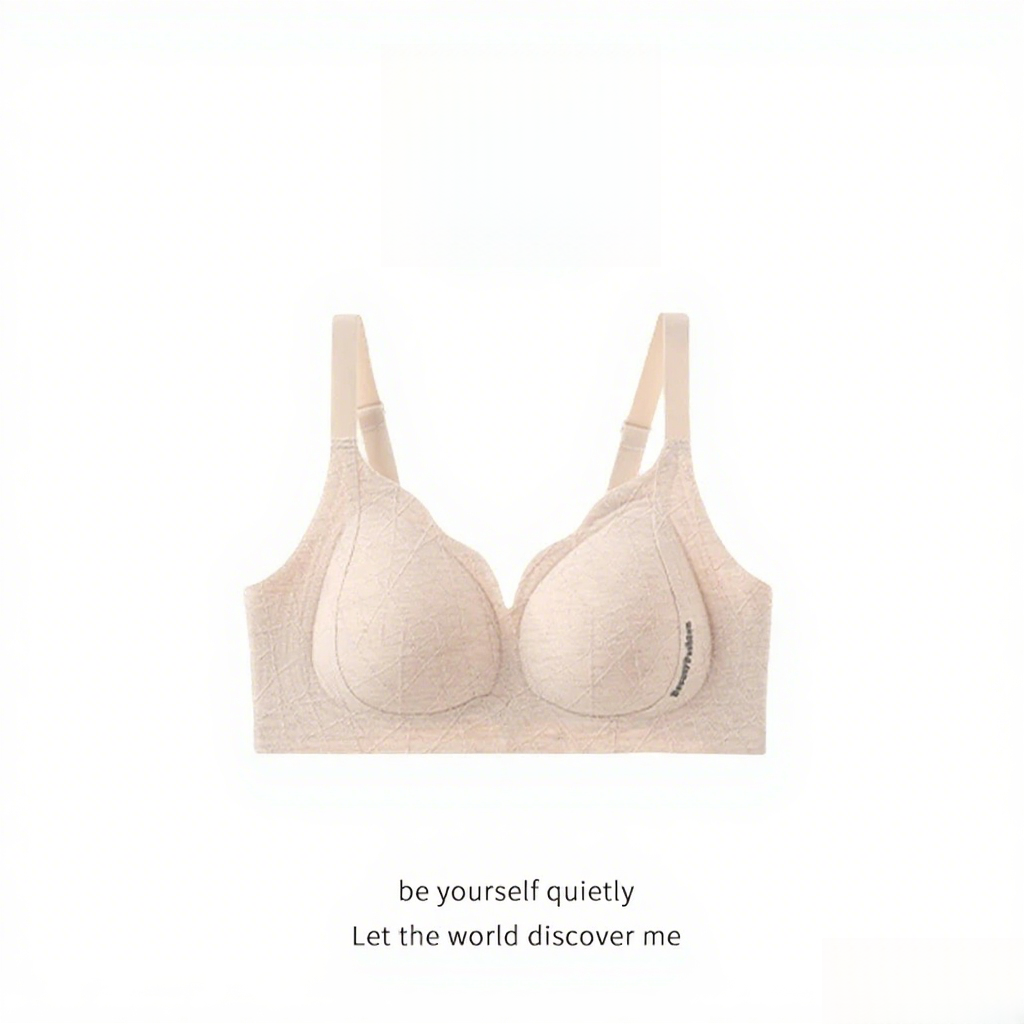 万络媞560舒适裸感亲肤无钢圈提花女士高弹百搭优雅U型调整型内衣