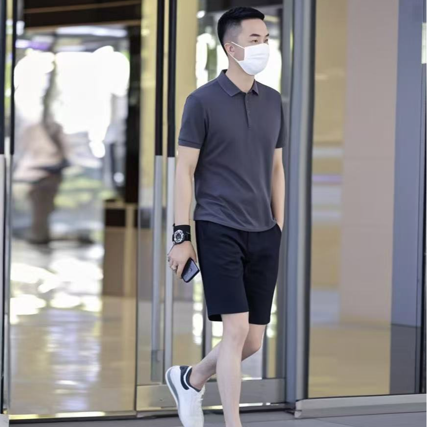 【夏季组合套装】短裤男POLO衫休闲运动套装百搭短袖男士修身气质
