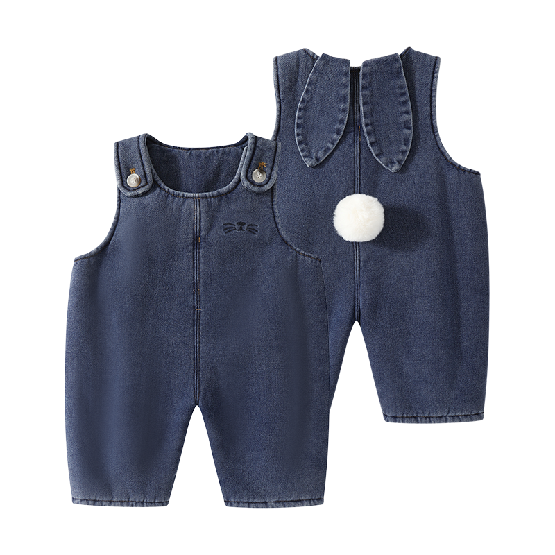 【软软加绒背带裤】婴儿童连体背带裤子衣服宝宝秋装秋季保暖裤J18