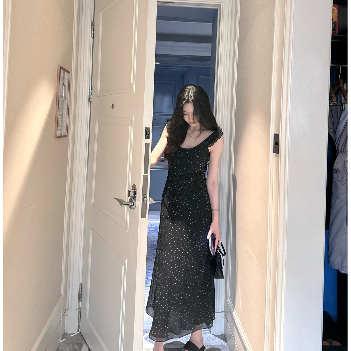 【如烟】E17春夏时尚无袖波点气质款连衣裙03-999-W24SL72A