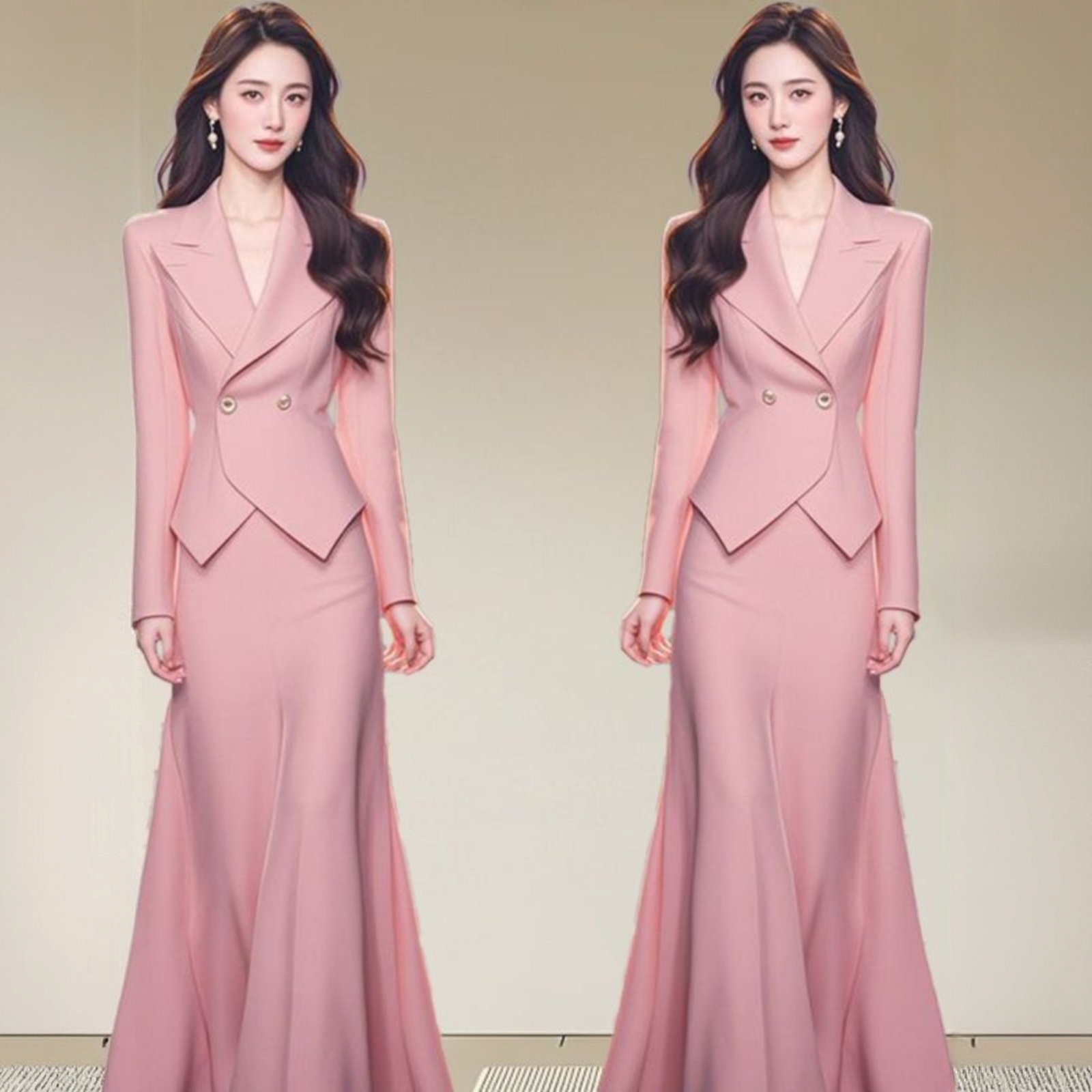 秋季穿搭一整套高级感盐系轻熟风出席重要场合的半身裙两件套装潮