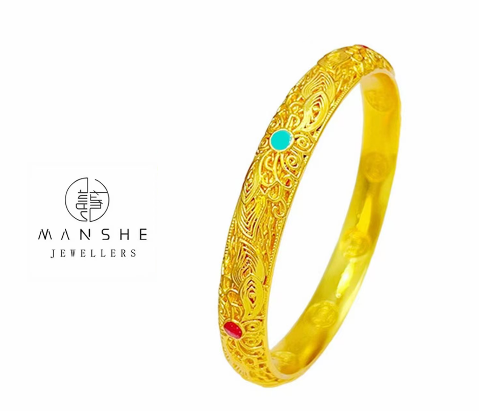合金手镯 【MANSHE蔓奢】传承花丝工艺王后手镯镯子轻奢百搭时尚