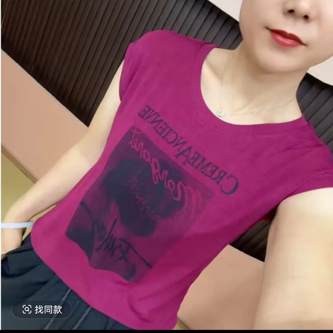 【新款福利】时尚洋气休闲柔软舒适圆领显瘦T恤气质百搭弹性大