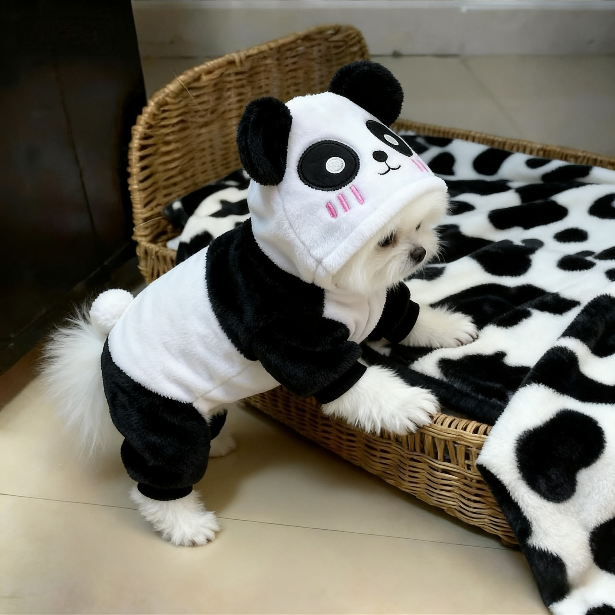 秋冬款狗狗防寒泰迪柯基四脚衣猫咪冬天加厚保暖冬装熊猫变身衣服