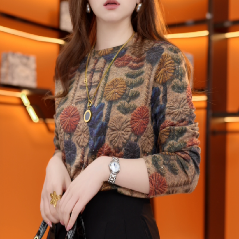 青二号2025新款新中式国风设计感气质澳绒打底衫M979静静