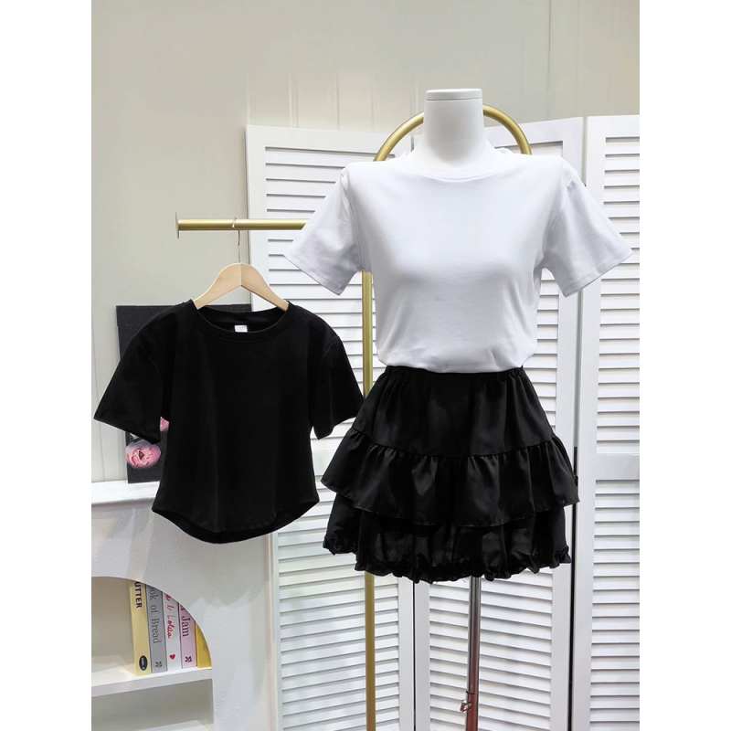 纯欲风慵懒套装绝绝子新款女装夏季短袖套装半身蓬蓬裙两件套装裙