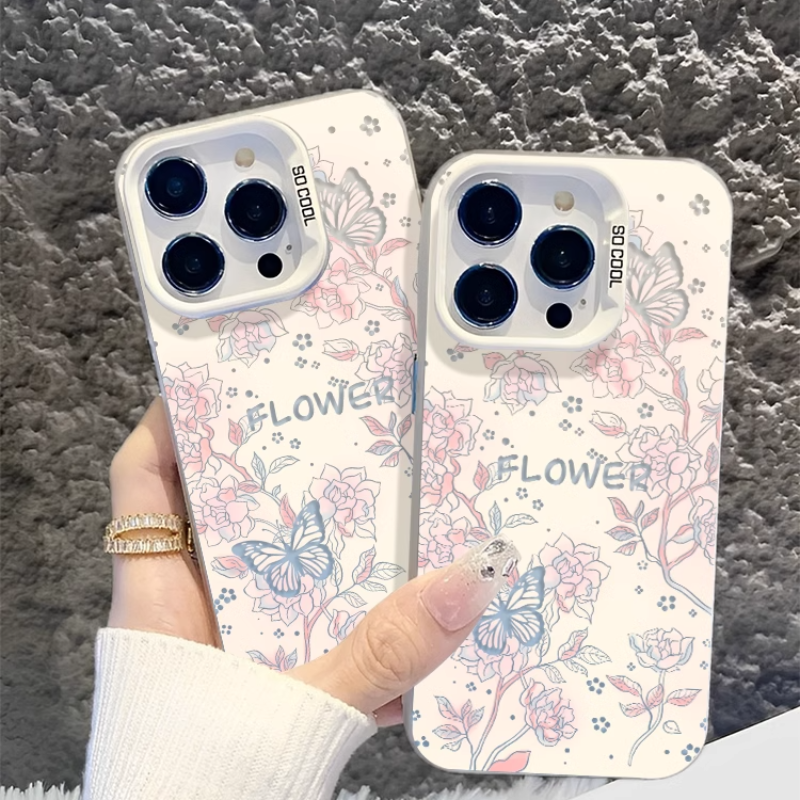 蝴蝶花花适用苹果16手机壳iphone15promax新款14防摔13高级感12女