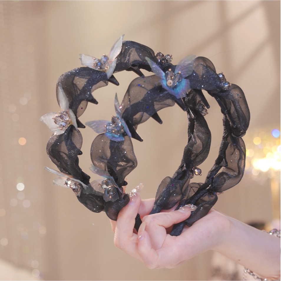 【流苏蝴蝶发箍】原创新款时尚流苏发箍气质优雅增高颅顶发饰3207