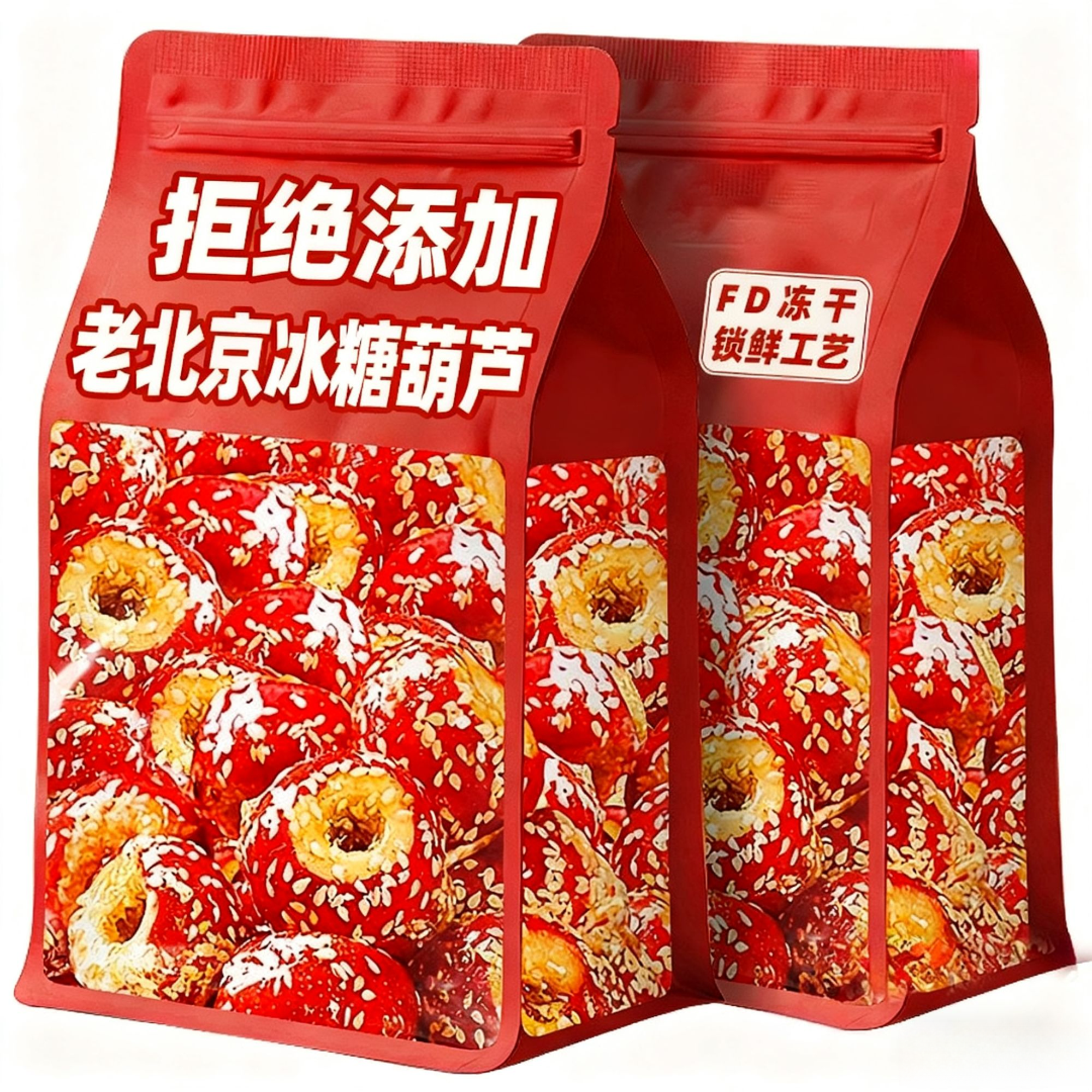 【到手半斤】冻干山楂老北京风味冻干冰糖葫芦无添加酸甜酥脆小零食