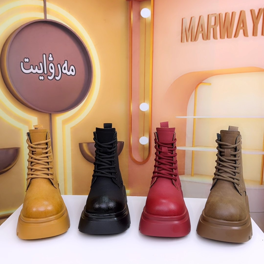 MM-新款马丁靴2025时尚爆款加绒厚底休闲圆头系带