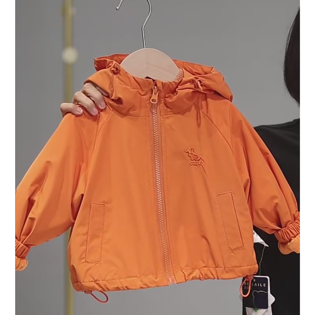 【绣花三防冲锋外套  】婴儿衣服男童卫衣秋冬小童上衣H1