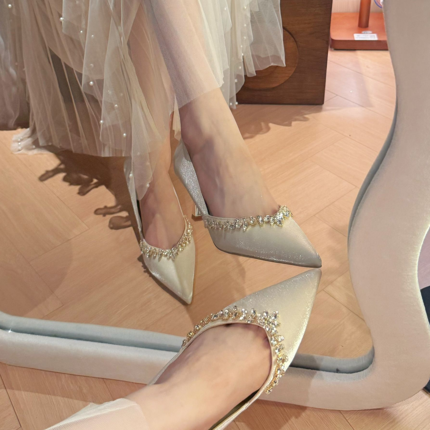 【池美】气质法式绝美高跟鞋礼服鞋伴娘鞋不累脚婚鞋新娘鞋2025新款